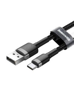 Кабель Baseus Cafule Cable USB For Type-C 2A 2M CATKLF-CG1 (Black/Черный) - 4