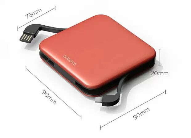Внешний аккумулятор SOLOVE A2-Pro с кабелем USB Type-C, 10000mAh (Orange) - 2